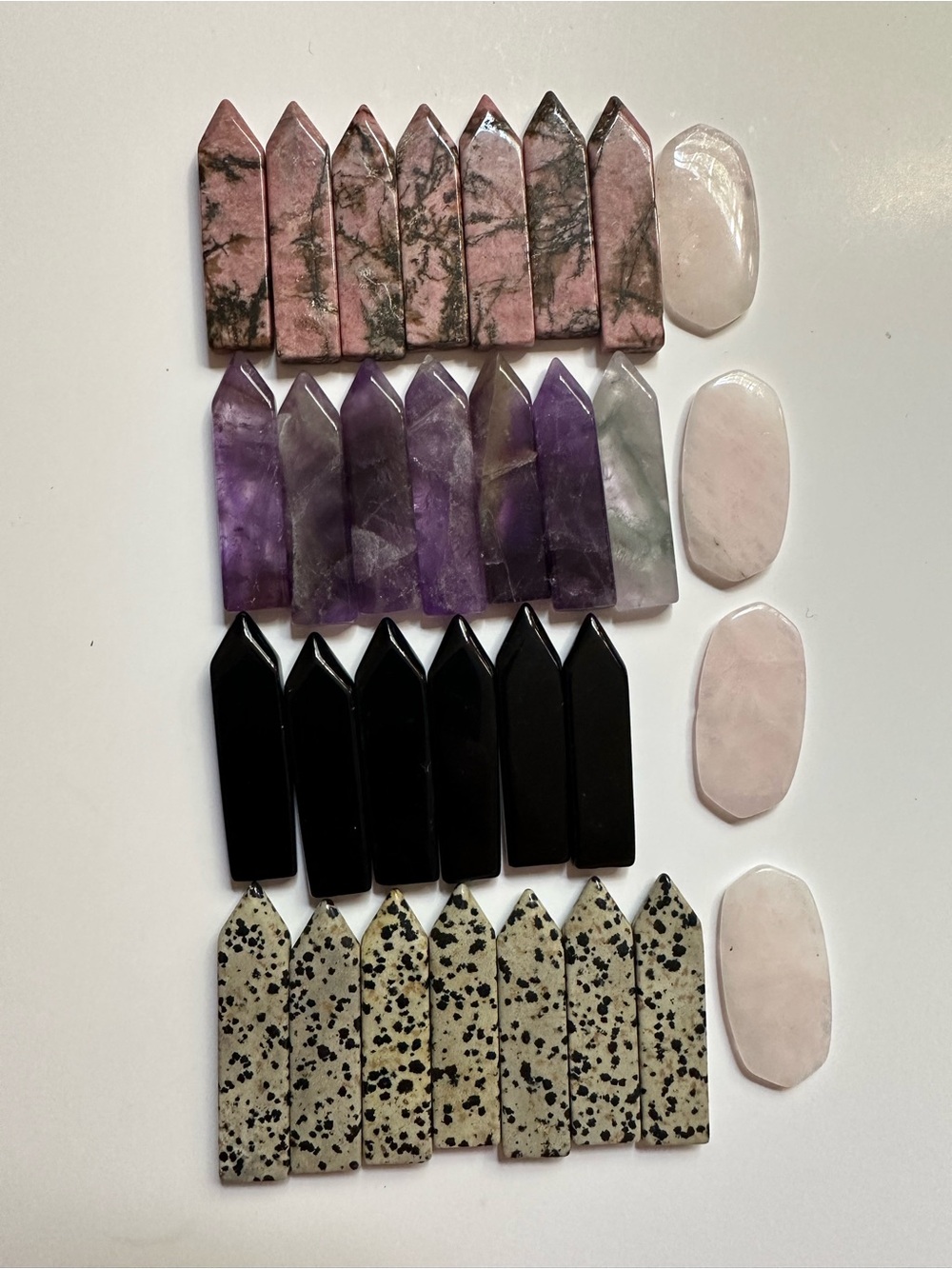 31 Piece Crystal Bundle Amethyst Jasper Obsidian Quartz Rhodonite